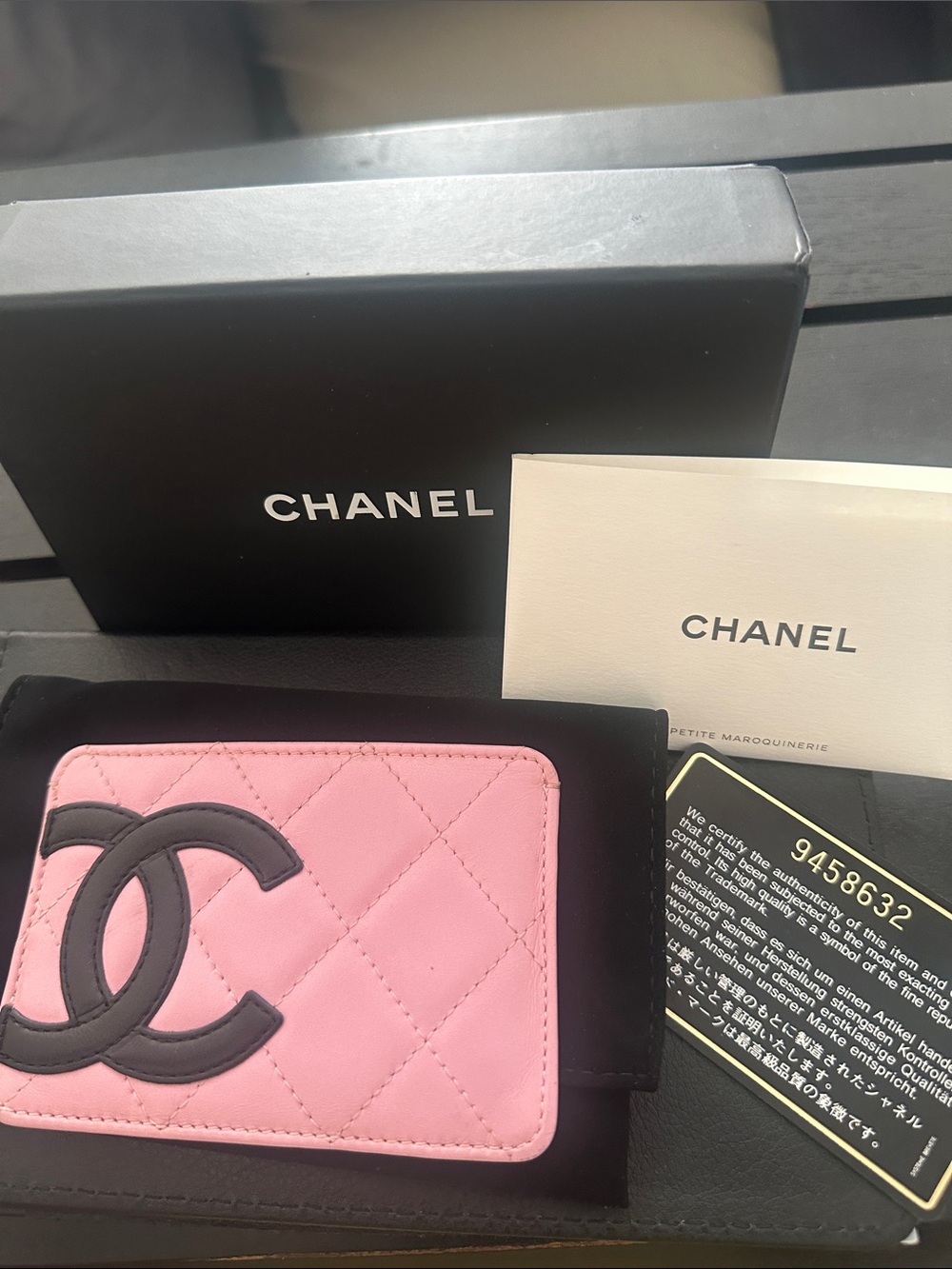 CHANEL Cambon Pink Quilted Card Case